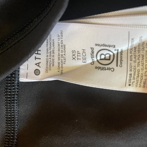 Athleta XXS Black Game Mesh Skort 13.5" (measures 14.5" top to bottom of mesh) - Picture 13 of 13